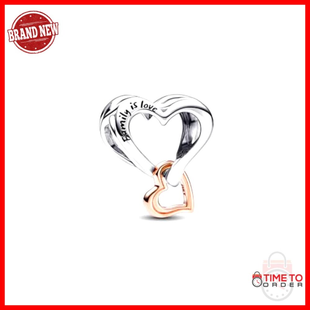 Sterling Silver Heart Charm Infinity Loop Elegant… - image 2